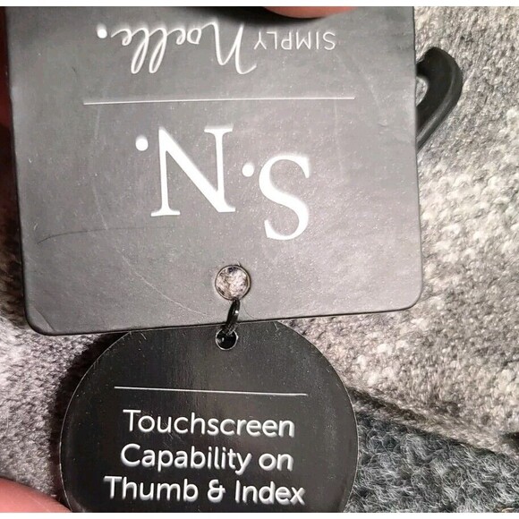 NEW Mens Simply Noelle Smart Touch Technology Gloves Gray Stripe Winter - Picture 4 of 6